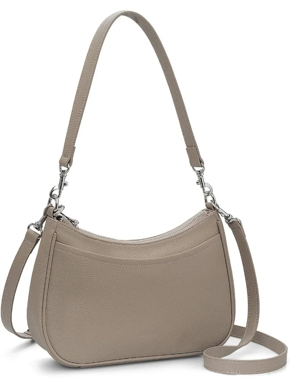 Women's Taupe Grey Genuine Leather Anti Theft Trendy Purse with RFID Handbags